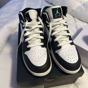 Nike Air Jordan Black and White and mint green
